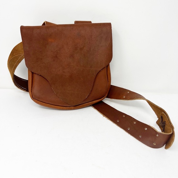 Crossbody Bag Cowhide Leather Brown Bohemian Western - Picture 9 of 15